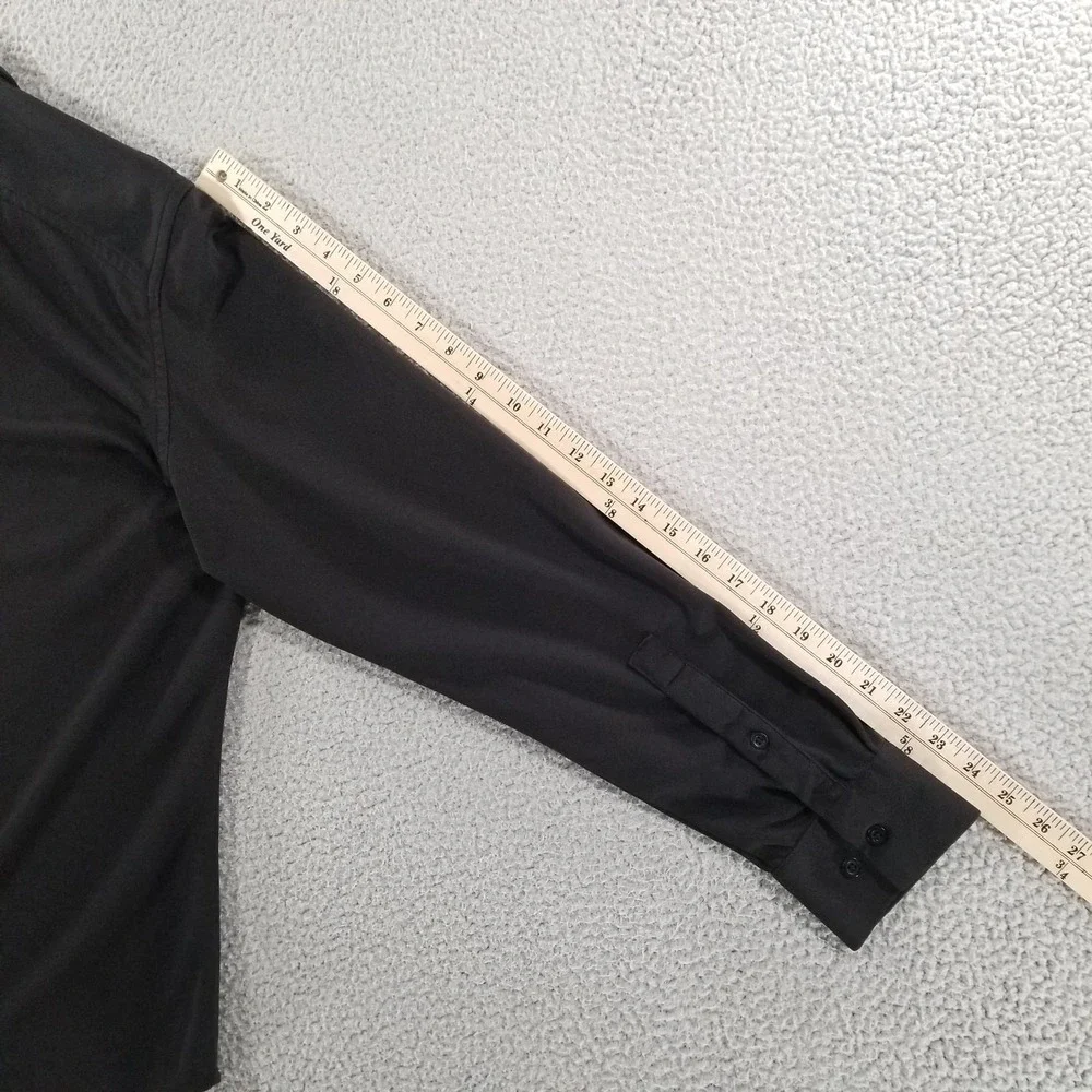 Ministry Of Supply Shirt Mens Medium Black Performance Knit Button Long Sleeve